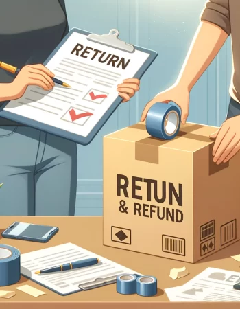 DALL·E 2024-05-30 15.04.58 - Image for return and refund policy. The image should depict a person carefully packing an item for return, showing a friendly and helpful environment