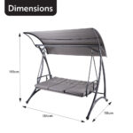 Alfresia 3 Seater Reclining Swing Seat with Cushions - Image 3
