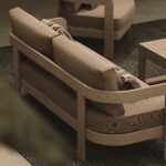 N3 Oak Three Seater Sofa Wheat Canvas - Image 5