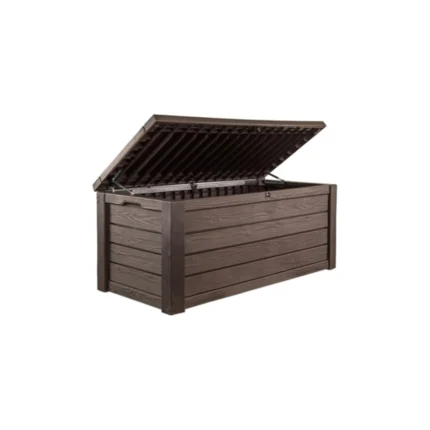 Westwood 150 Gal Deck Box – 2-Seat Resin Bench (Brown)
