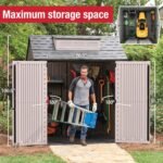 7×7 FT Resin Storage Shed – Brown Weather-Resistant Outdoor - Image 6