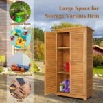 Wooden Outdoor Cabinet – 63” Garden Tool Shed with Shelves - Image 5