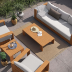Tahoe 5-Piece Acacia Wood Outdoor Patio Furniture Set – Light Gray - Image 5