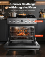 VEVOR 36-Inch Freestanding Gas Range Oven with 6 Sealed Burners and 6.0 Cu. Ft. Convection Oven – Stainless Steel - Image 2