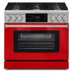KOSTCH 36-Inch Professional Red Propane Gas Range – 6-Burner Cooktop, 6.2 Cu. Ft. True Convection Oven, Air Fry & Self-Clean