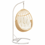 Oversized Hanging Egg Chair with Stand, 330lbs Capacity Wicker Chair