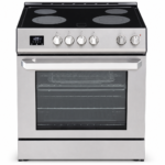 Rangaire RRE303TS 30-Inch Stainless Steel Electric Range – 4 Radiant Infrared Burners, 5.0 Cu. Ft. True Convection Oven, Air Fry & Timer