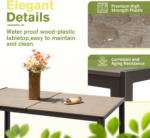 Homall 7-Piece Outdoor Patio Dining Set with Table and 6 Stackable Textilene Chairs – Light Gray - Image 3
